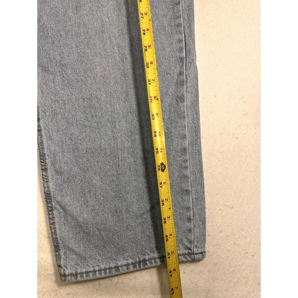 Empyre Men's Straight Jeans Blue Light Wash Denim Cotton 5-Pocket Logo Mid Rise